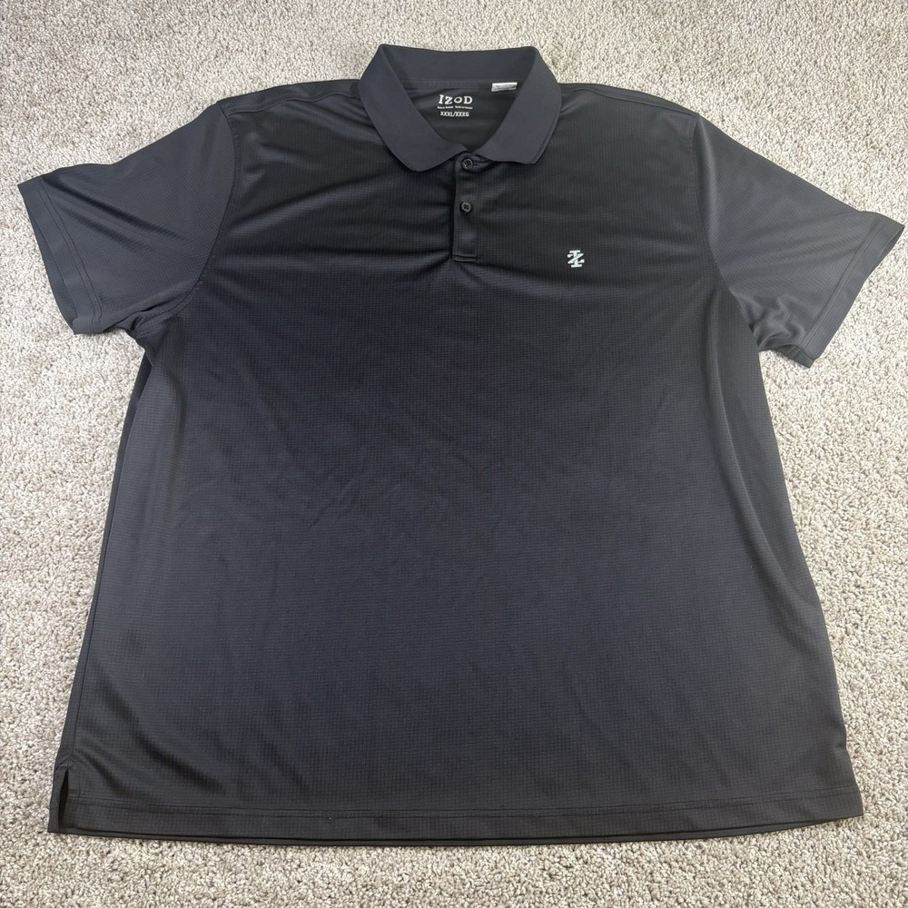 Izod XXXL black knit polyester golf polo athletic casual top moisture wicking